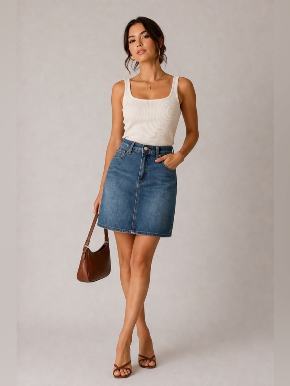 Levi’s Denim Jean Skirt Size 12 Blue Mid-Rise Straight 5-Pocket Classic